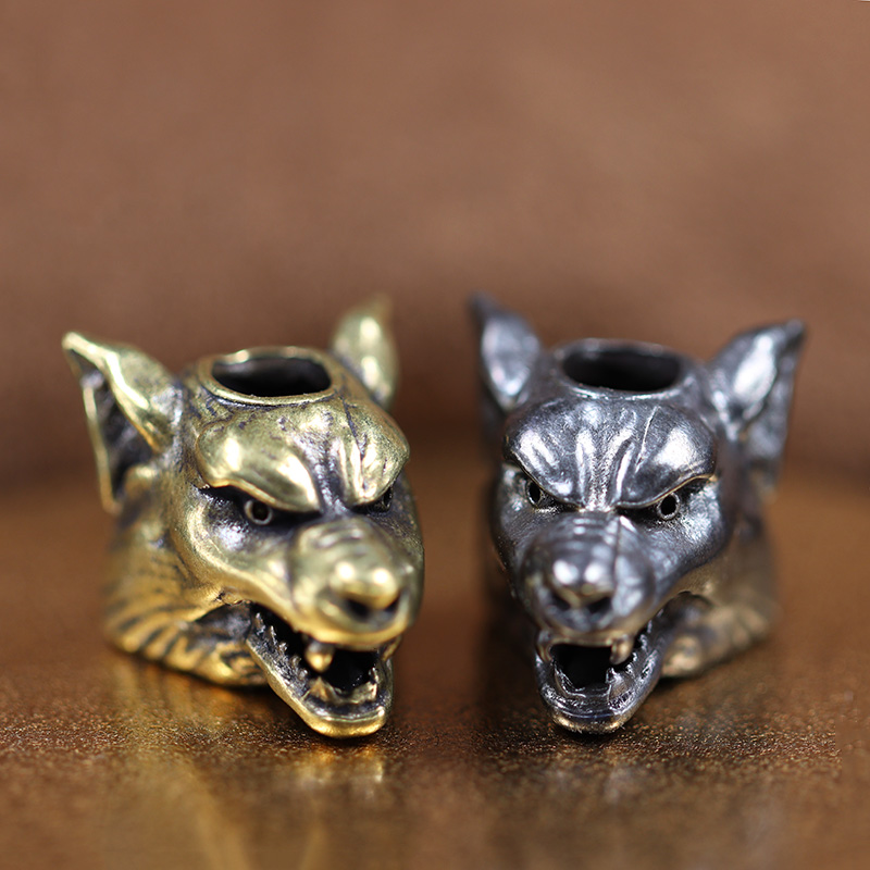 Wolf Jewelry & Watches Tampa - Animal Wolf Warriors Head Sculpture Brass