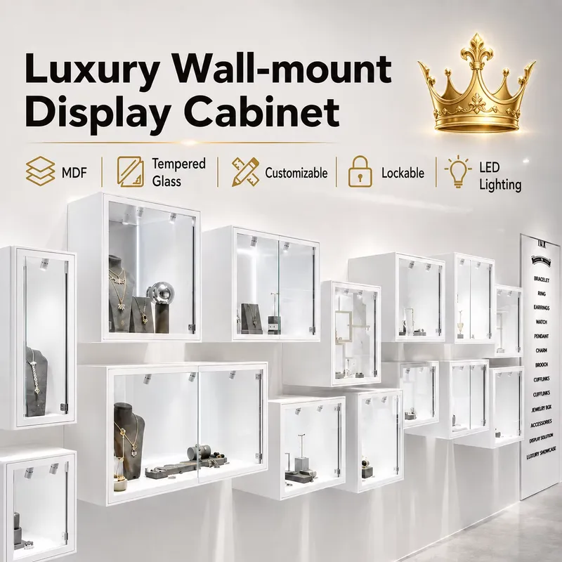 Jewelry And Watches Stores - Custom White Wall Mounted LED Display