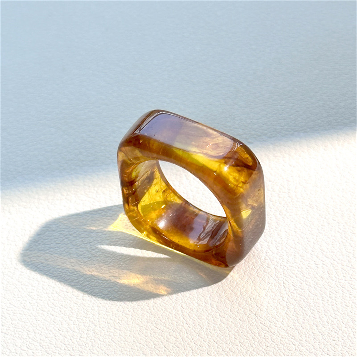 Minimalist Ring Stackable - Square Resin Rings Aesthetic Acrylic Ring
