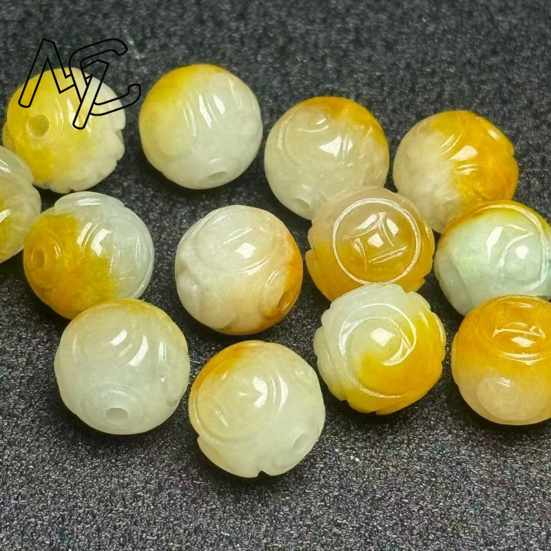 5pcs Natural Yellow Emerald Ja - Charm Bracelet Beads recension och pris