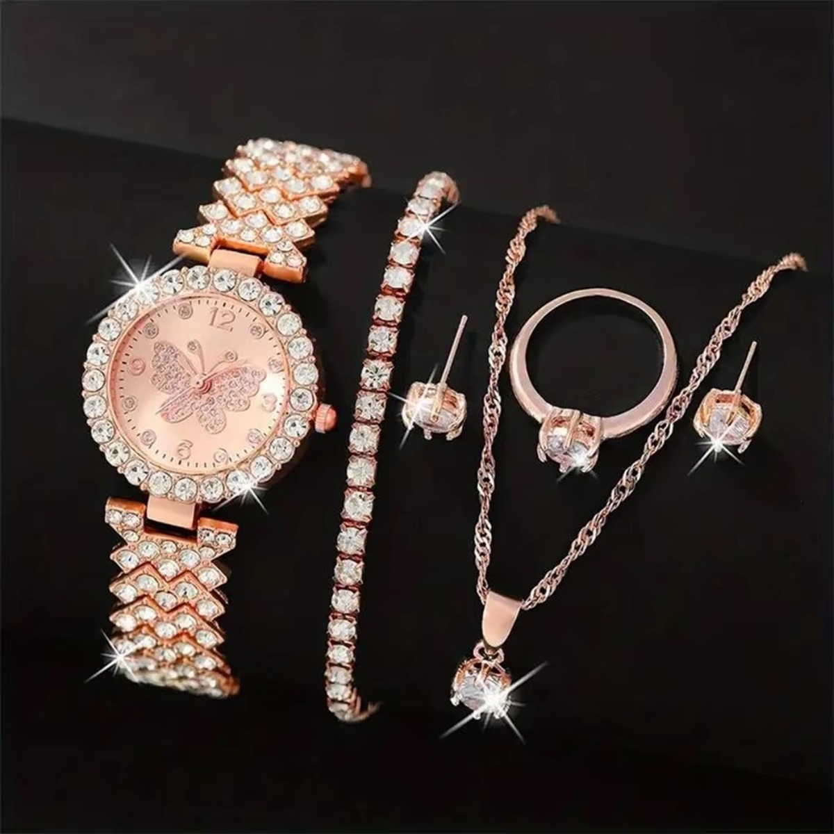 6PCS/Set Luxury Rhinestone But - Jewelry Box Watches Bracelets recension och pris