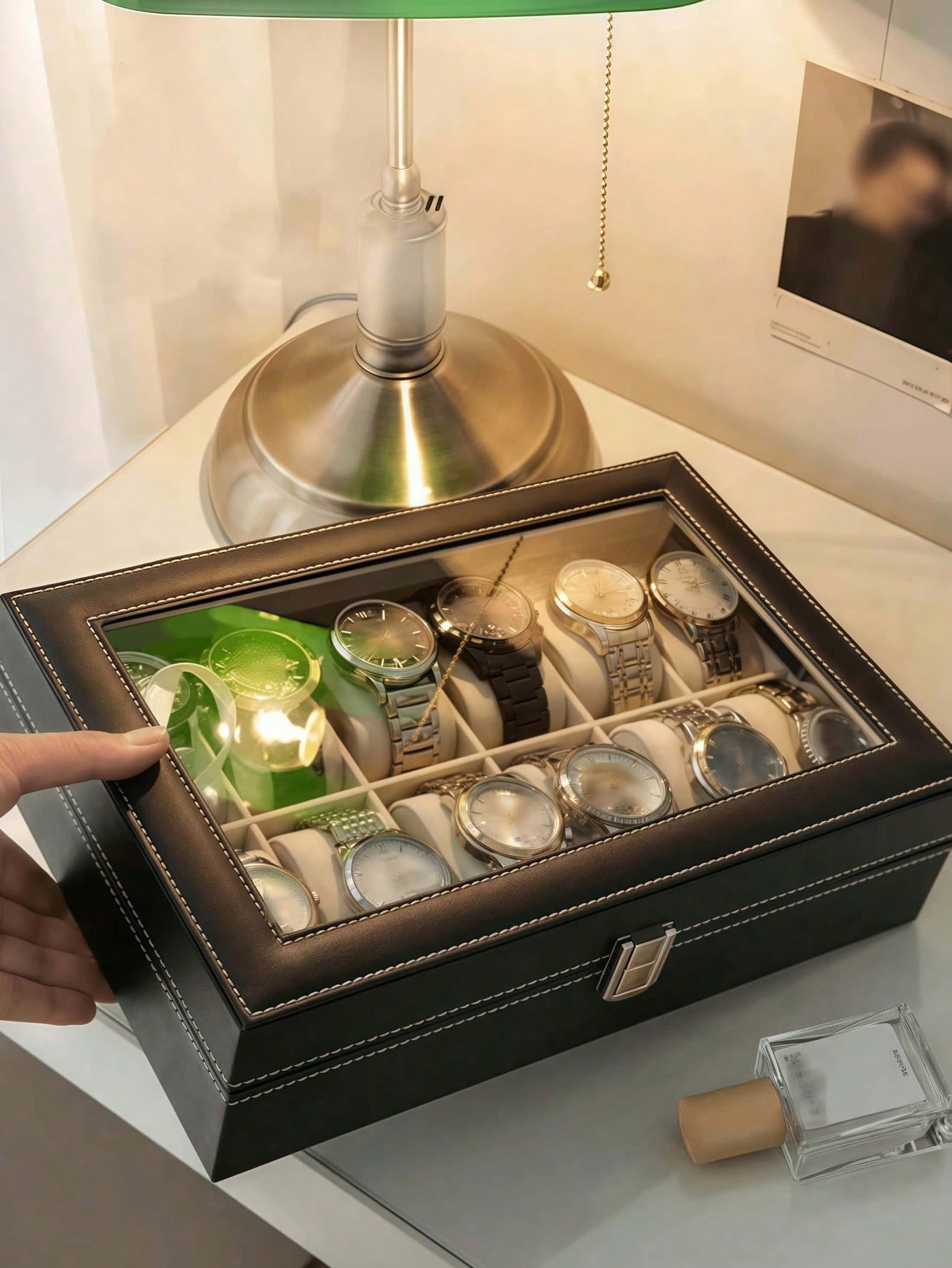 Leather Watch Box with Lock, L - Jewels On Watches recension och pris