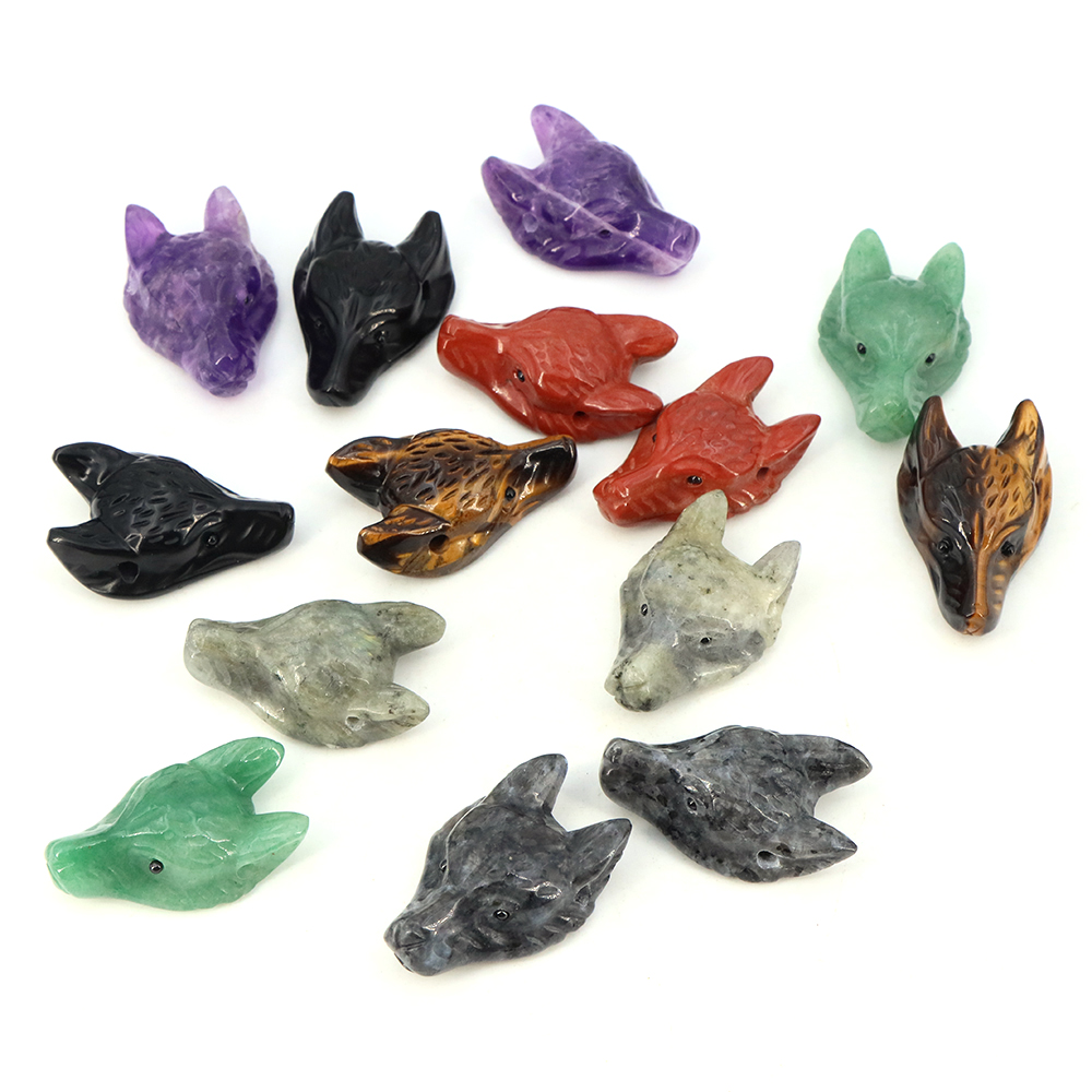 40mm Wolf Head Stone Pendant N - Wolf Jewelry & Watches Tampa recension och pris