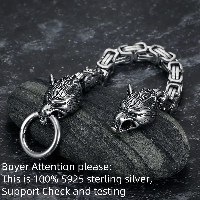 S925 Sterling Silver Double Wo - Wolf Jewelry & Watches Tampa recension och pris