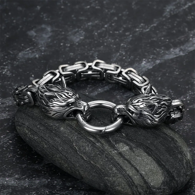S925 Sterling Silver Double Wo - Wolf Jewelry & Watches Tampa recension och pris