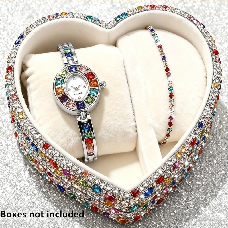 2pcs Elegant Colorful Rhinesto - Jewelry Box Watches Bracelets recension och pris