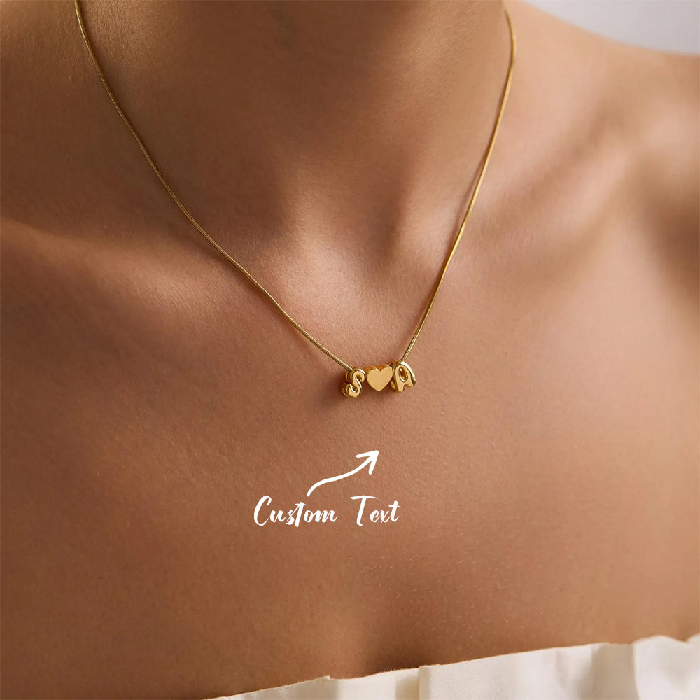 Custom Two Initial Name 3d Bub - Engraved Name Necklace recension och pris