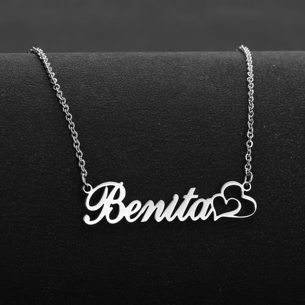 Personalized Double Heart Cust - Engraved Name Necklace recension och pris