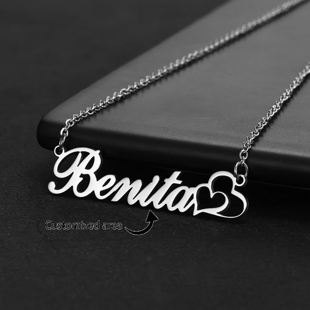 Personalized Double Heart Cust - Engraved Name Necklace recension och pris