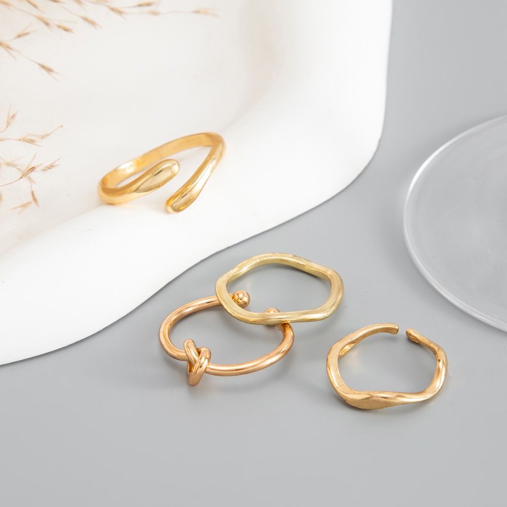 4pcs Set Fashion Knot Twist Wa - Minimalist Ring Stackable recension och pris